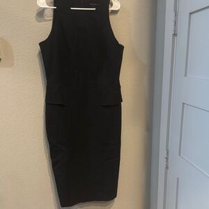 Banana Republic Classic Black Peplum Midi Dress